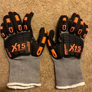 Majestic X15 Black and Orange Safety Gloves
